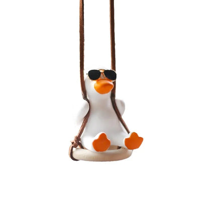 Adorable Duck Car Ornaments for Women, Tire Swing Interior Mirror Pendant