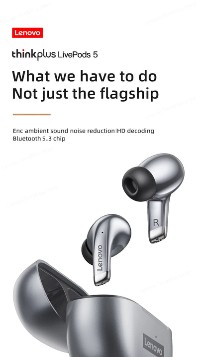 Original Lenovo LP5 Wireless Bluetooth Earphone Fast Charging Long Endurance HD Call With Microphone Sports Waterproof Headset