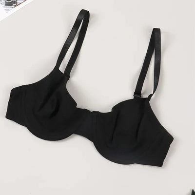 1 Piece Contrast Lace Wireless Bra, Comfy & Elegant Scallop Trim Bra, Women's Lingerie & Underwear