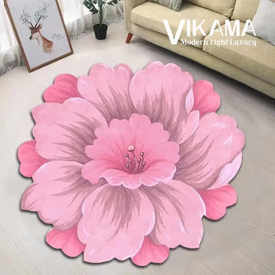 VIKAMA flower-themed carpet Living room Bedroom Children's room non-slip cushioned Bathroom kitchen absorbent floor mat