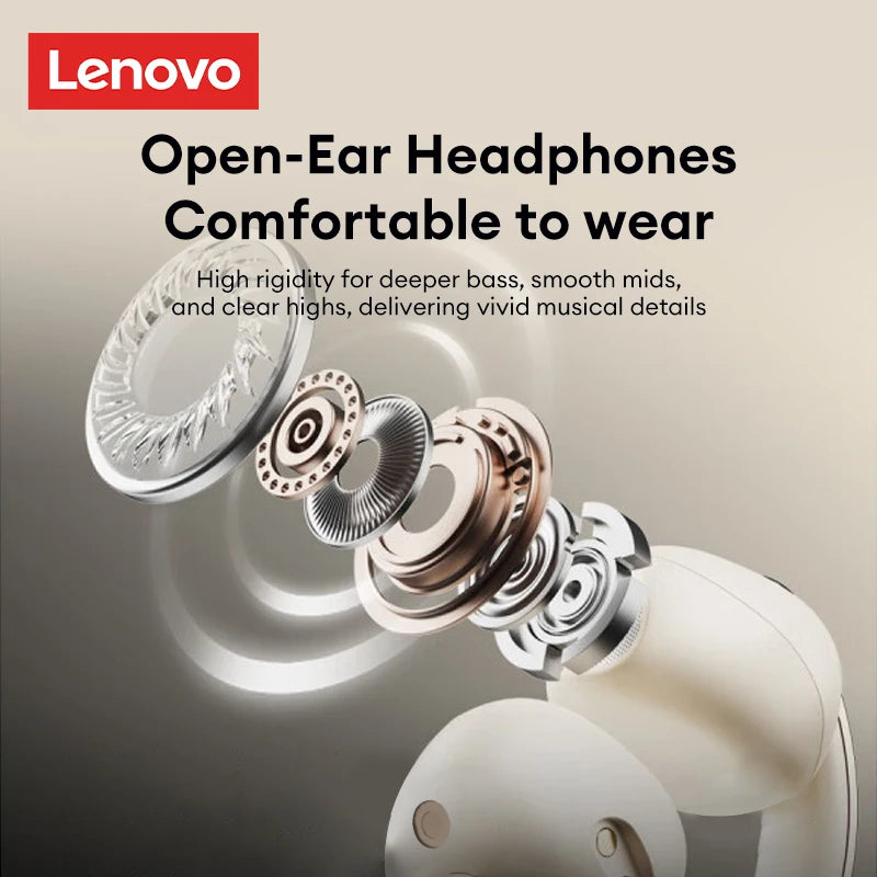 100% Original Lenovo LP38 OWS Wireless Bluetooth V5.4 Earphones Ear Clip Smart Low Latency Gaming Earbuds Touch Control Headset