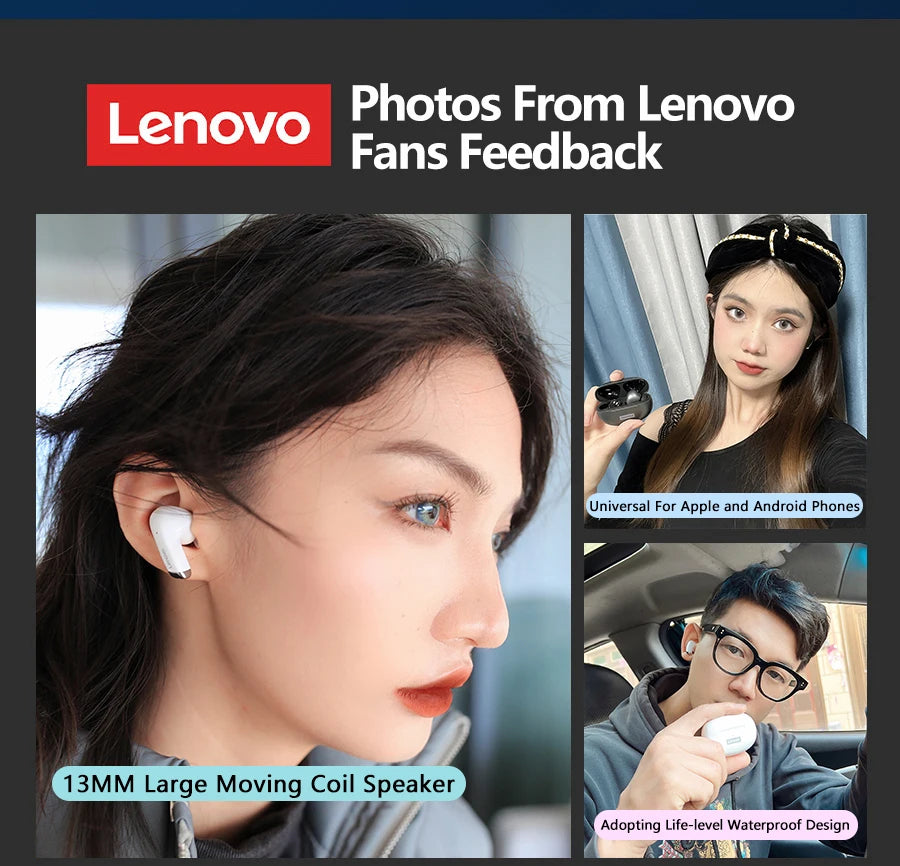 Original Lenovo LP5 Wireless Bluetooth Earphone Fast Charging Long Endurance HD Call With Microphone Sports Waterproof Headset