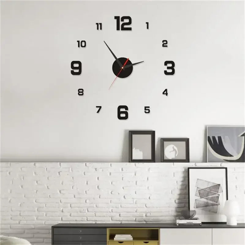 Digital Clock Luminous Modern Watches Home Decoration DIY Living Room Families Wall Decor Stereo Frameless Bedroom Clocks Garden