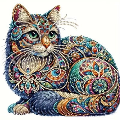 1pc Cat Pattern Diamond Painting Kit, DIY 5D Special Shape Crystal Diamond Partial Diamond Painting Mosaic Making Craft Frameles