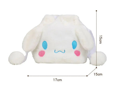 Sanrio  Bag Kawaii Cinnamoroll Handbag Tote Plushie Shoulder Messenger Bags Kuromi Hello Kitty Stuffed Makeup Backpack Gift