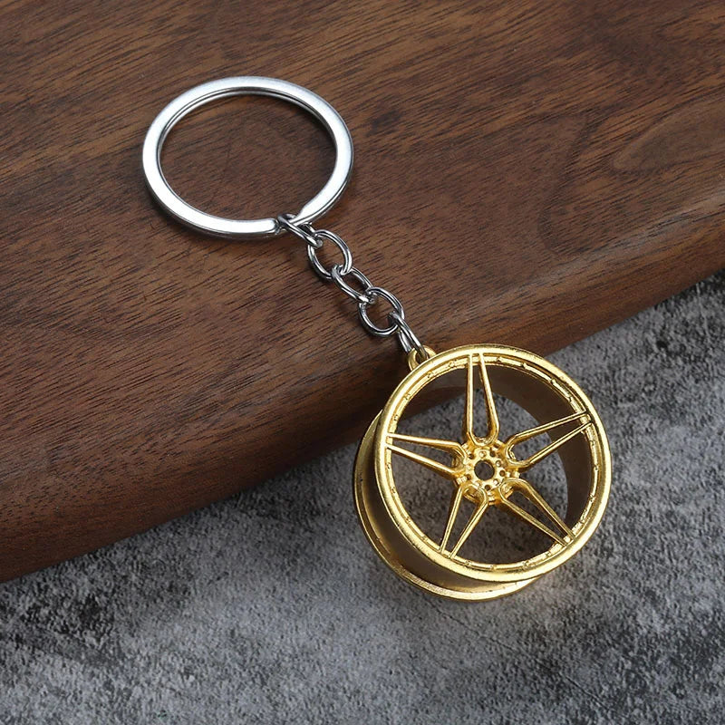 Creative New Design 5 Hubs Wheel Rim Model Keychain Fashion Accessories Auto Part Car Keyring Key Chain Ring Keyfob Key Holder