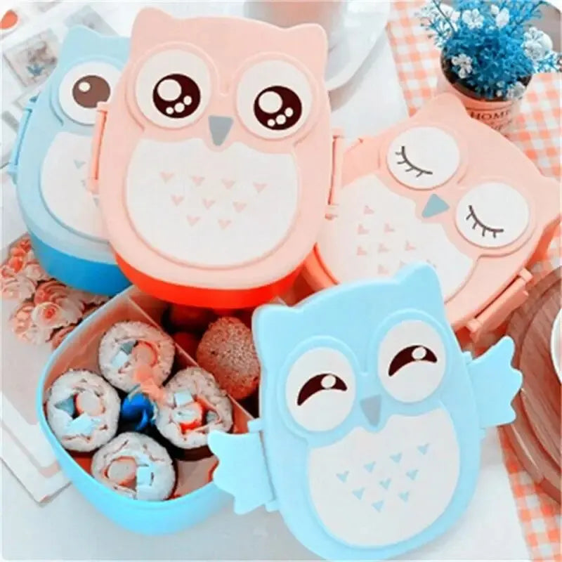 Portable Plastic Children Students Lunch Box Bento Box Food Container Carton Dinnerware Cutlery Food Container