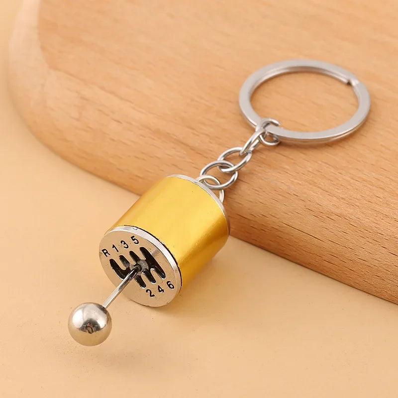 Mini Zinc Alloy Auto Parts Keychains Simulated Speed Gearbox Absorber Motor Piston Pendant Car Keys Holder Keyring Cute Men Gift