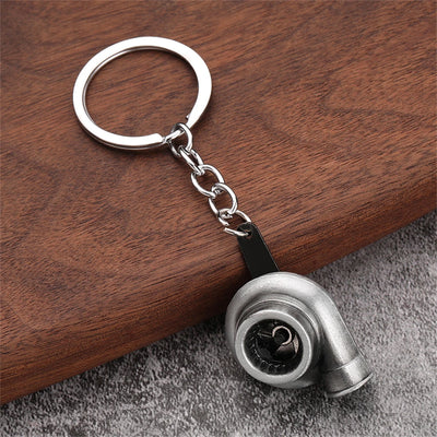 Classic Mini Turbo Hub Keychain Creative Metal Auto Parts Pendant With Key Holder For Men Gifts