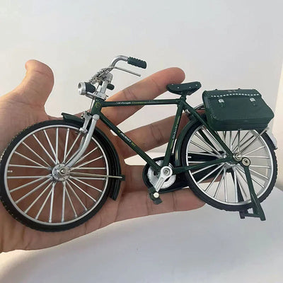 1:10 Model Mini Retro Alloy Bicycle Diecast Mountain Metal Bike With Inflation Pump Simulation Collection Gifts Toys for boys