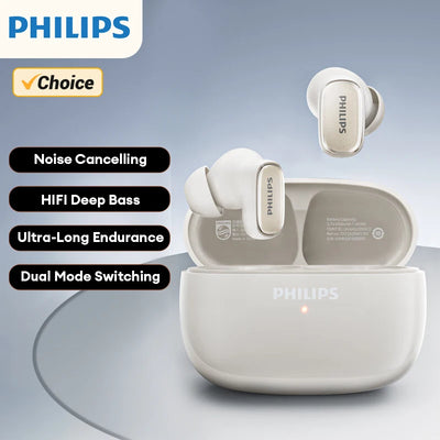 سماعات أذن TAT2569 لاسلكية أصلية من Philips بتقنية البلوتوث V5.4 مع ميكروفون وسماعات أذن مقاومة للماء مع وضع الاستعداد الطويل للغاية