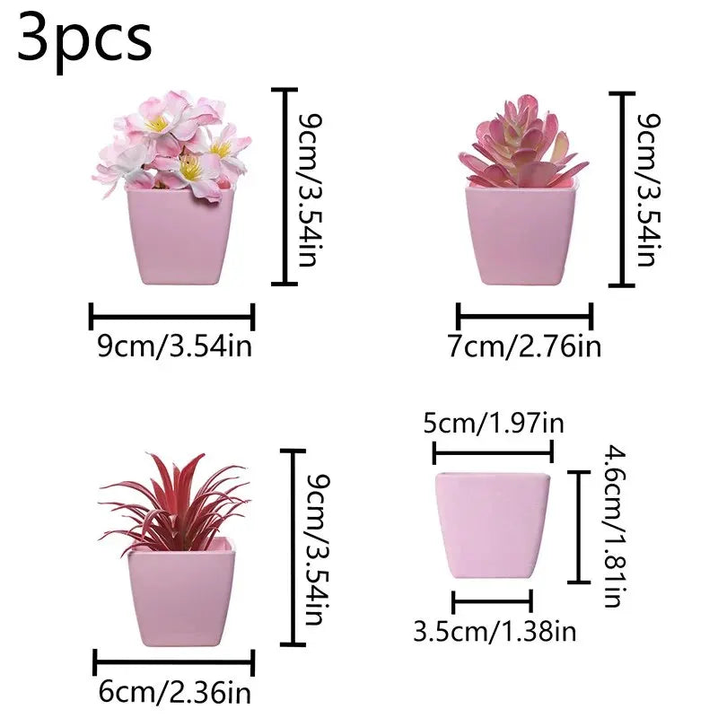 2024 Artificial Flower Potted Plant, Used Year-Round For Home, Bedroom, Study, Office Desktop Shelf Decoration