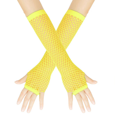 1Pair Womens Long Fishnet Net Gloves Fingerless Mesh Gloves Punk Rock Fancy Night Club Party Arm Warmer Gloves Sexy Gloves