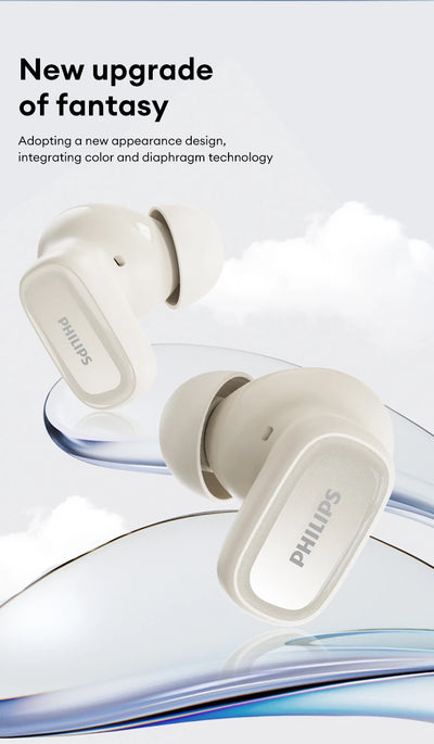 Original Philips TAT2569 Wireless Bluetooth V5.4 Stereo Earphones IPX4 Waterproof Sport Earbuds Low Latency Gaming Headset New