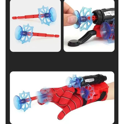 Superhero Launcher with Silk Glove Spiders Web Wrist Set Shooters Toy Anime Figures Cosplay Props for Children Kids Toys Gifts