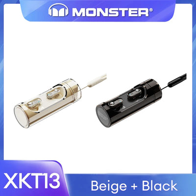 Original Monster V5.3 Wireless Bluetooth Headset XKT13 HIFI Sound Earphones Long Standby Earbuds Rotating Transparent Shell New