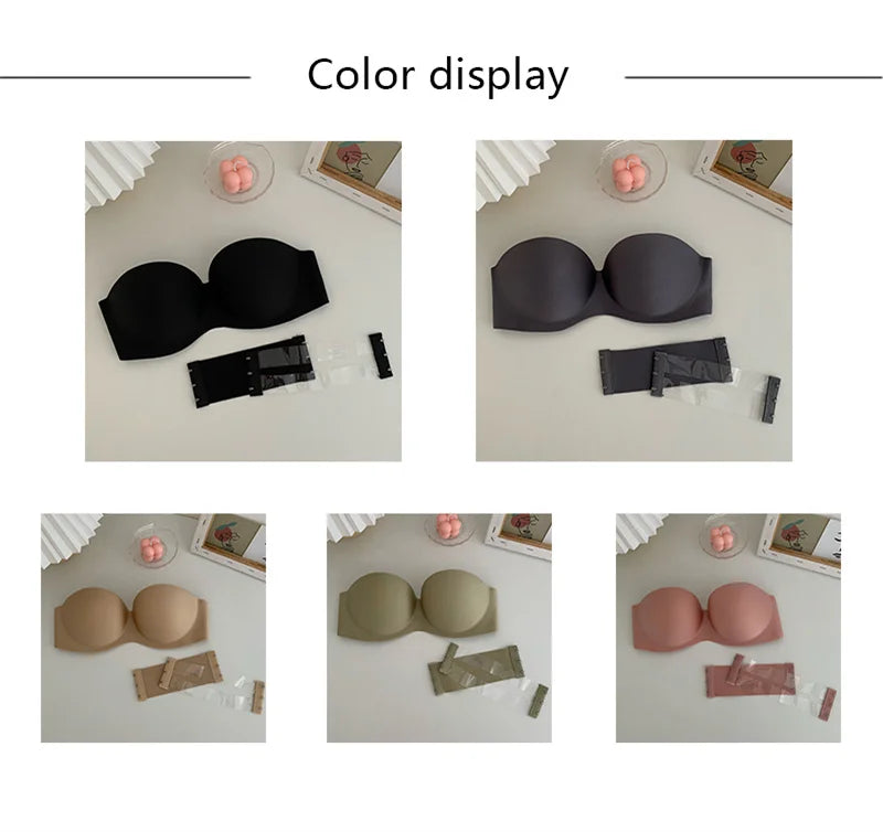 FINETOO Sexy Strapless Bras Women Wireless Bralette Soft Female Underwear Ladies Seamless Bras Invisible Bra With 2pcs Straps