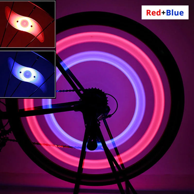 Bike Wheel Spoke Light Tire Lights 3 Mode LED Tyre Tire Flash Lamp Bike Safety Warning Easy to Install MTB Bicycle Accessories