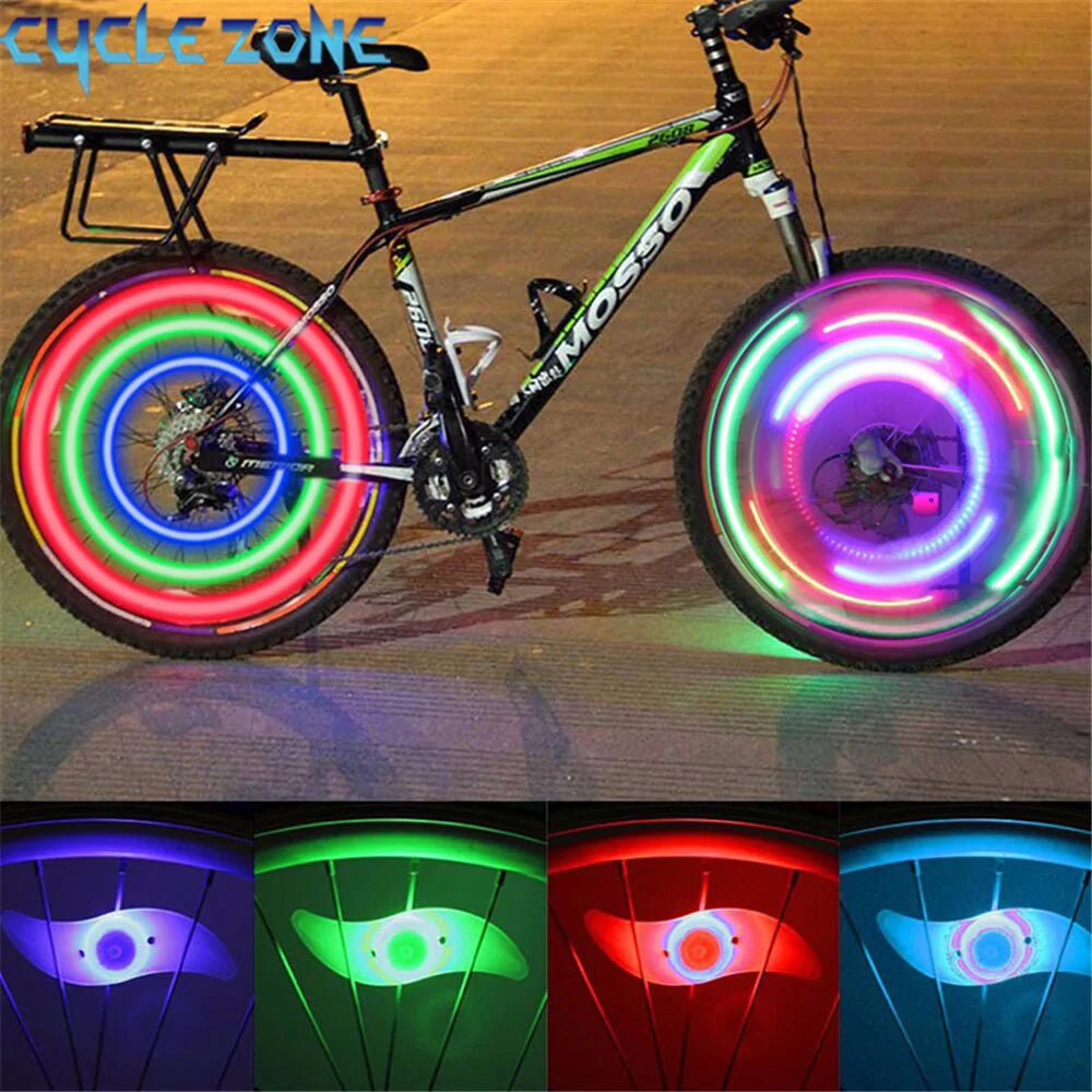 Mountain Biking Road Vehicle Wind Fire Wheel Color Spoke Light Rim Light Tire Wheel Light Night Riding Night Riding Equipment Ac