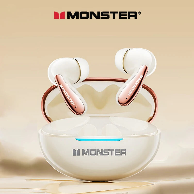 سماعات Monster MQT36 TWS اللاسلكية الجديدة بتقنية البلوتوث V5.4 مع عمر بطارية طويل للغاية وسماعات أذن للألعاب بصوت عالي الدقة وسماعة رياضية مع ميكروفون