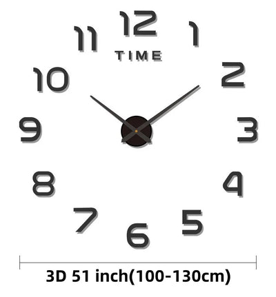 2023 Modern Design Large Wall Clock 3D DIY Quartz Clocks Fashion Watches Acrylic Mirror Stickers Living Room Home Decor Horloge