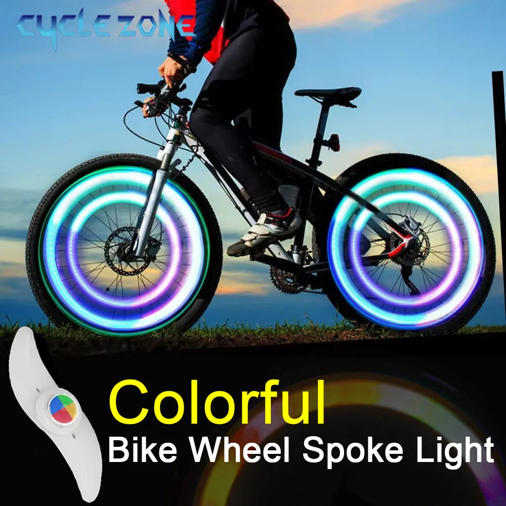 Colorful Bike Wheel Spoke Light MTB Balance Bicycle Light LED Tyre Tire Flash Lights Warning Cycling Lamp