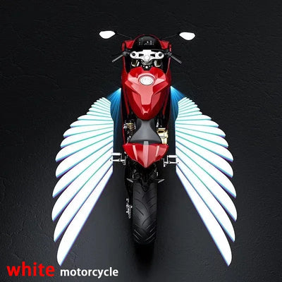 2PCS Angel Wings Motorcycle LED Welcome Light Motorcycle Modified Decorative Light Wing Laser Lights Projection Lights