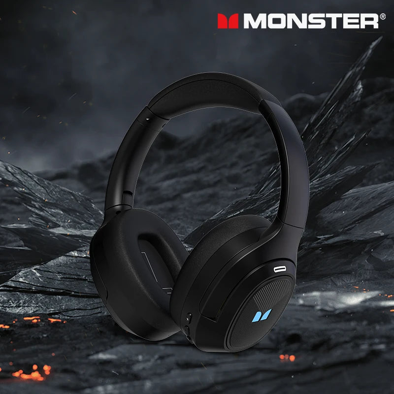 New Monster XKH02 Wireless Bluetooth 5.4 Gaming Headset 35H Long Battery Life Earpiece ANC Noise Cancellation Headphone With Mic