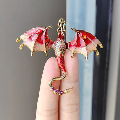 2024 Europe and the United States Explosive Enameled Dragon Brooch Manufacturers Custom Diamond-encrusted Animal Pins Cross-bord