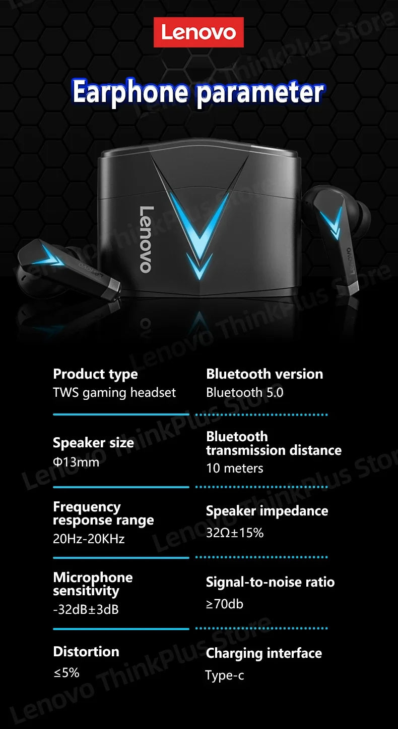 Choice 100% Original Lenovo LP6 TWS Wireless Buletooth Headphone Long Endurance Gaming Earphone HD Call With Mic Music Earbuds