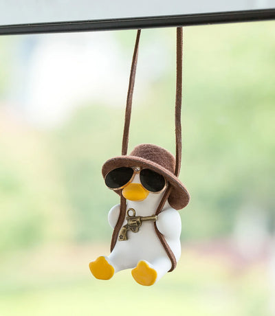 Adorable Duck Car Ornaments for Women, Tire Swing Interior Mirror Pendant