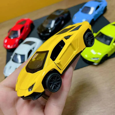 1:43 Diecast Alloy Car Model Metal Pull Back Simulation Car Toy Boy Sports Car Ornament with to Open the Door Toys for Kids