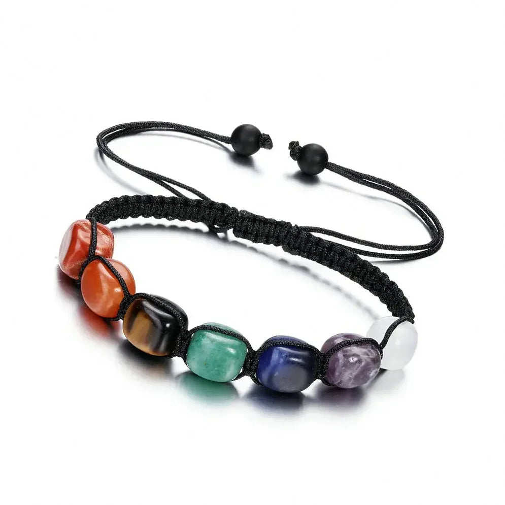 New 7 Chakra Treatment Crystal Men Bracelet Yoga Stone Adjustable Beads Bracelet Meditation Relaxation Anxiety Women's Bracele