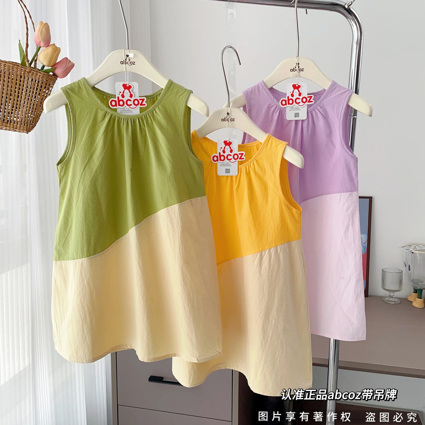 3-9y Summer children's girls dresses children's spliced female princess dresses new flower girl dresses cotton candy dresses