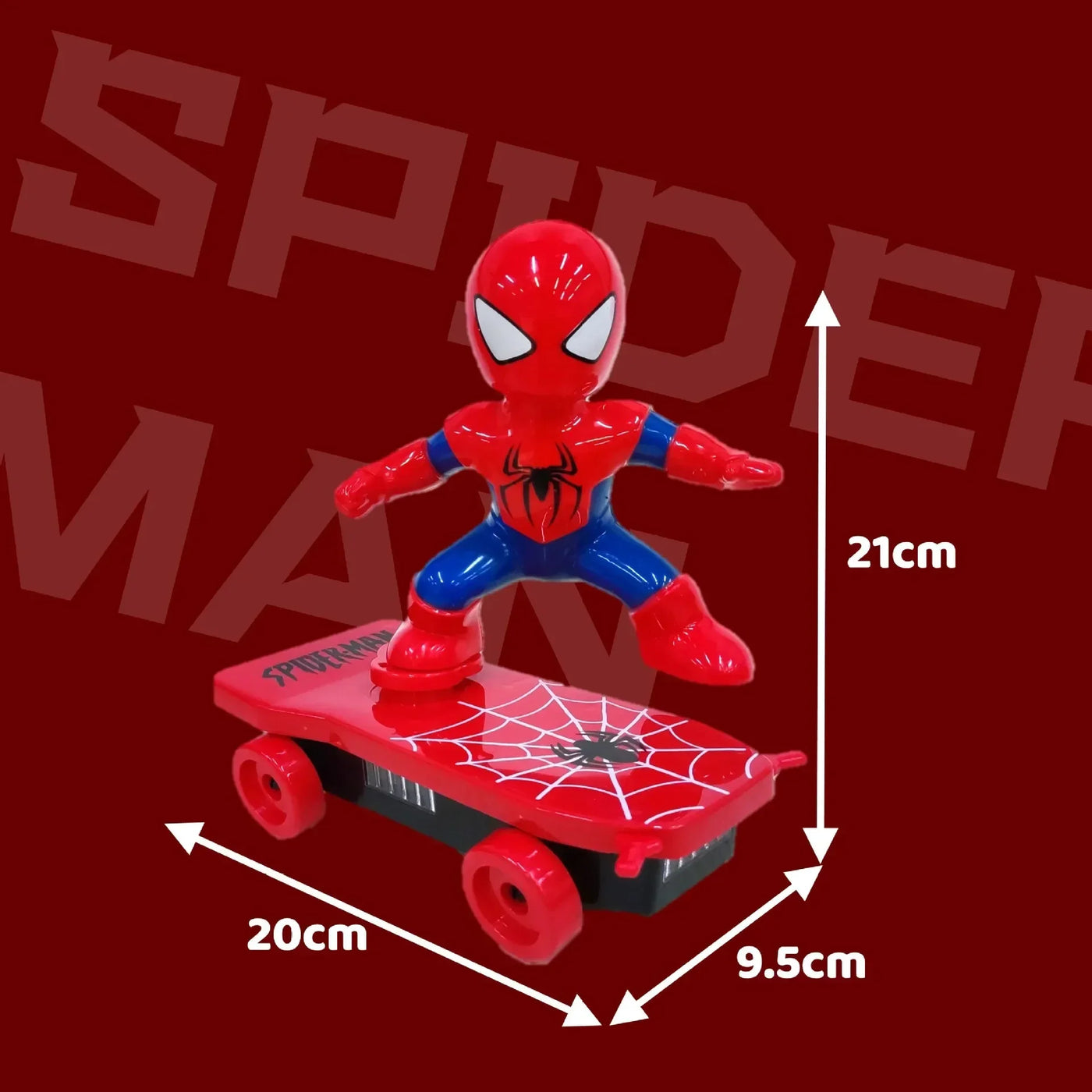 New Spiderman Automatic Flip Rotation Skateboard Acousto-Optic Car Electric Music Toy Stunt Scooters Christmas Gift Anime