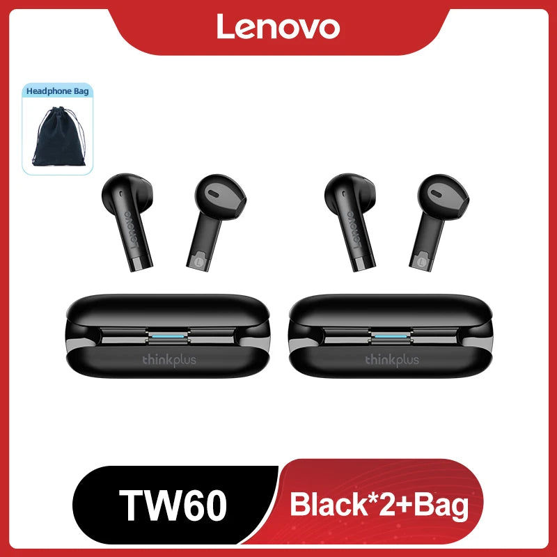 Original Lenovo TW60 TWS Bluetooth Headset 5.3 HiFi Sound Low Latency Earbuds Noise Reduction Gaming Sport Headphones