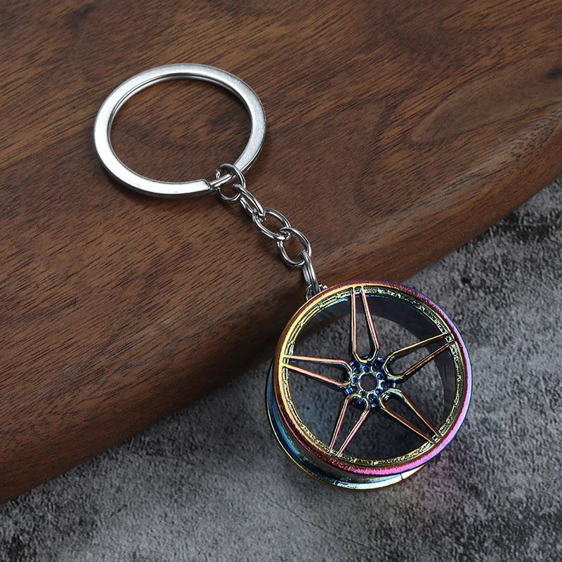 Creative New Design 5 Hubs Wheel Rim Model Keychain Fashion Accessories Auto Part Car Keyring Key Chain Ring Keyfob Key Holder