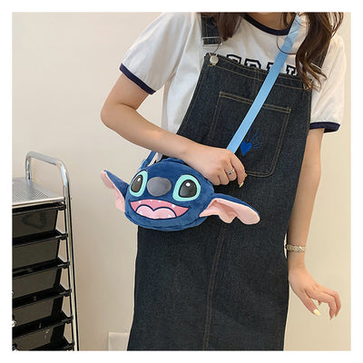 Disney New Lilo & Stitch Plush Toys Kawaii Plush Messenger Bag Girl Handbag Anime Stuffed Toys Children Cartoon Plushie Soft Bag