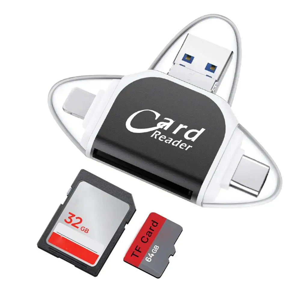 2 In 1 SD Card Reader Micro TF Adapter To View Camera Photos And Videos For Windows Mac IPhone Android