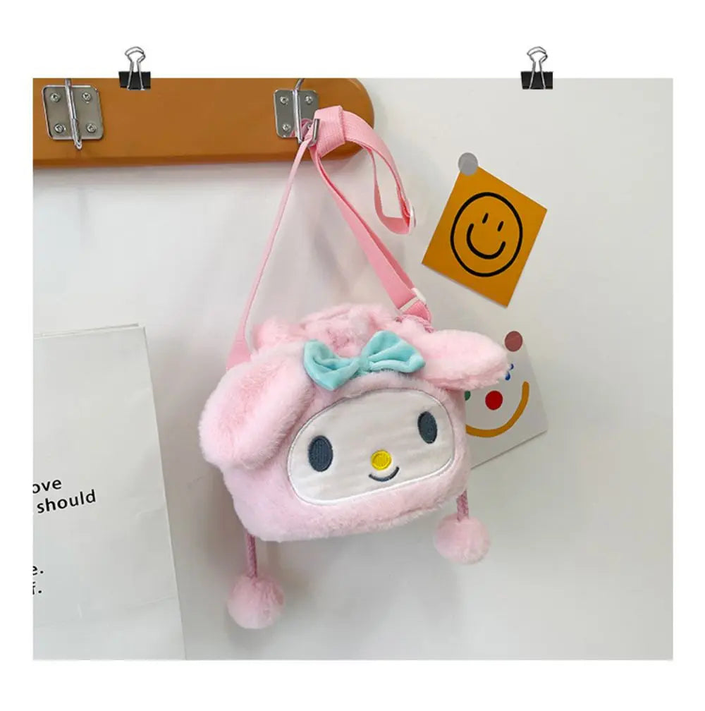 Sanrio  Bag Kawaii Cinnamoroll Handbag Tote Plushie Shoulder Messenger Bags Kuromi Hello Kitty Stuffed Makeup Backpack Gift