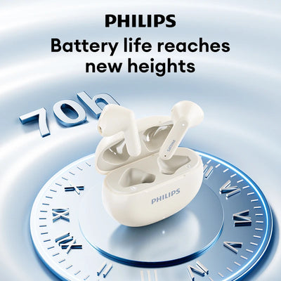 سماعات أذن TAT1199 اللاسلكية الأصلية من Philips بتقنية البلوتوث V5.4 مع خاصية إلغاء الضوضاء وسماعات الألعاب المقاومة للماء