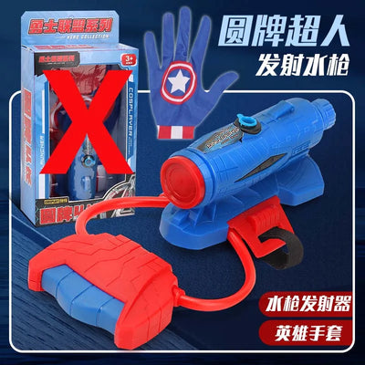 Summer New Spiderman Figure Glove Launcher Set Water Toy Kids Hero Launcher Wrist Outdoor Water Fight Toys Boy Birthday Gift