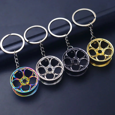 Creative Gear Head Keychain Speed Gearbox Keyring for Car Key Turbo Hub Brake Disc Pendant Shock Absorber Keys New Wholesale