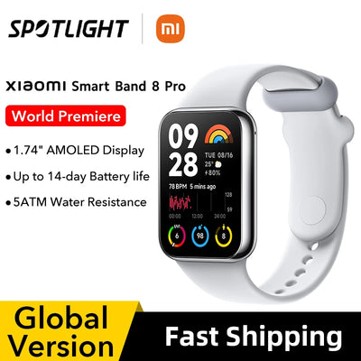 الإصدار العالمي الجديد من سوار Xiaomi Smart Band 8 Pro بشاشة AMOLED مقاس 1.74 بوصة وعمر بطارية يصل إلى 14 يومًا 5ATM مقاوم للماء