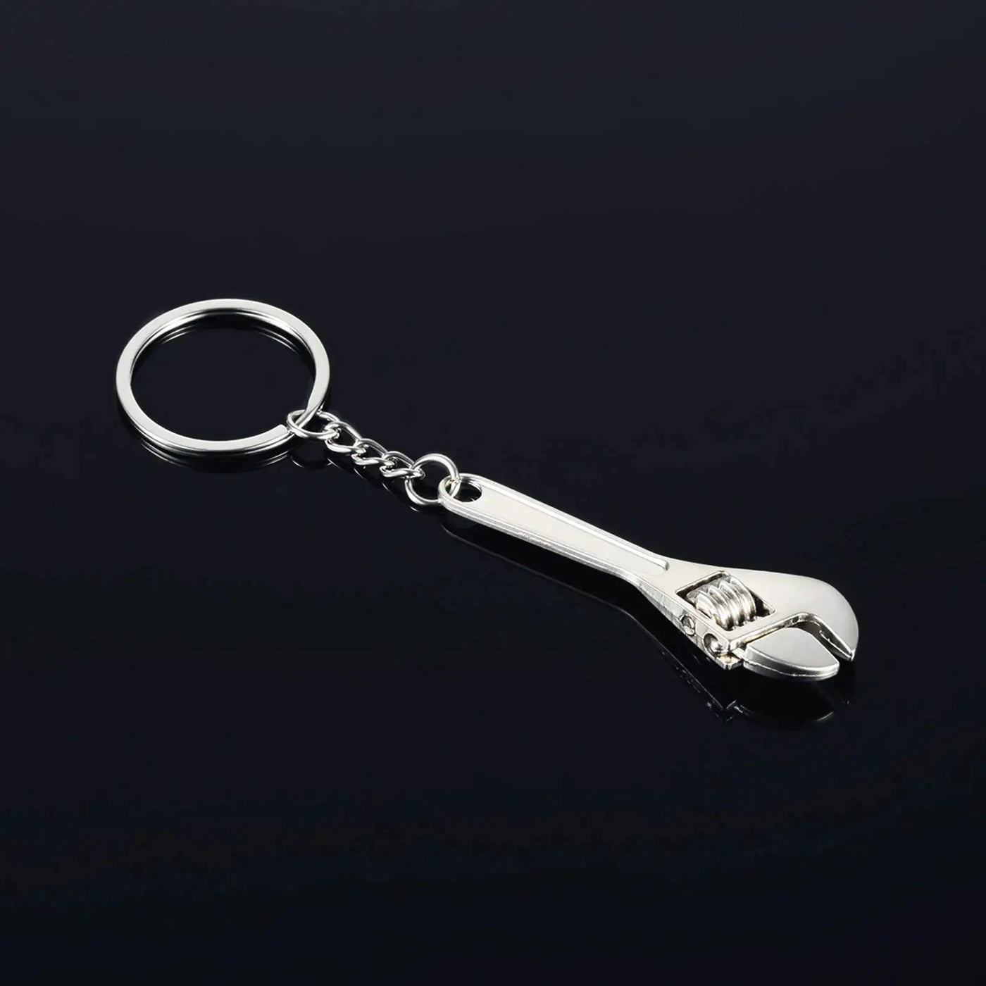 Mini Wrench Creative Simulation Wrench Keychain Solid Metal Tool Key Ring Gift Adjustable Pocket Tool Convenient Wrench Gift