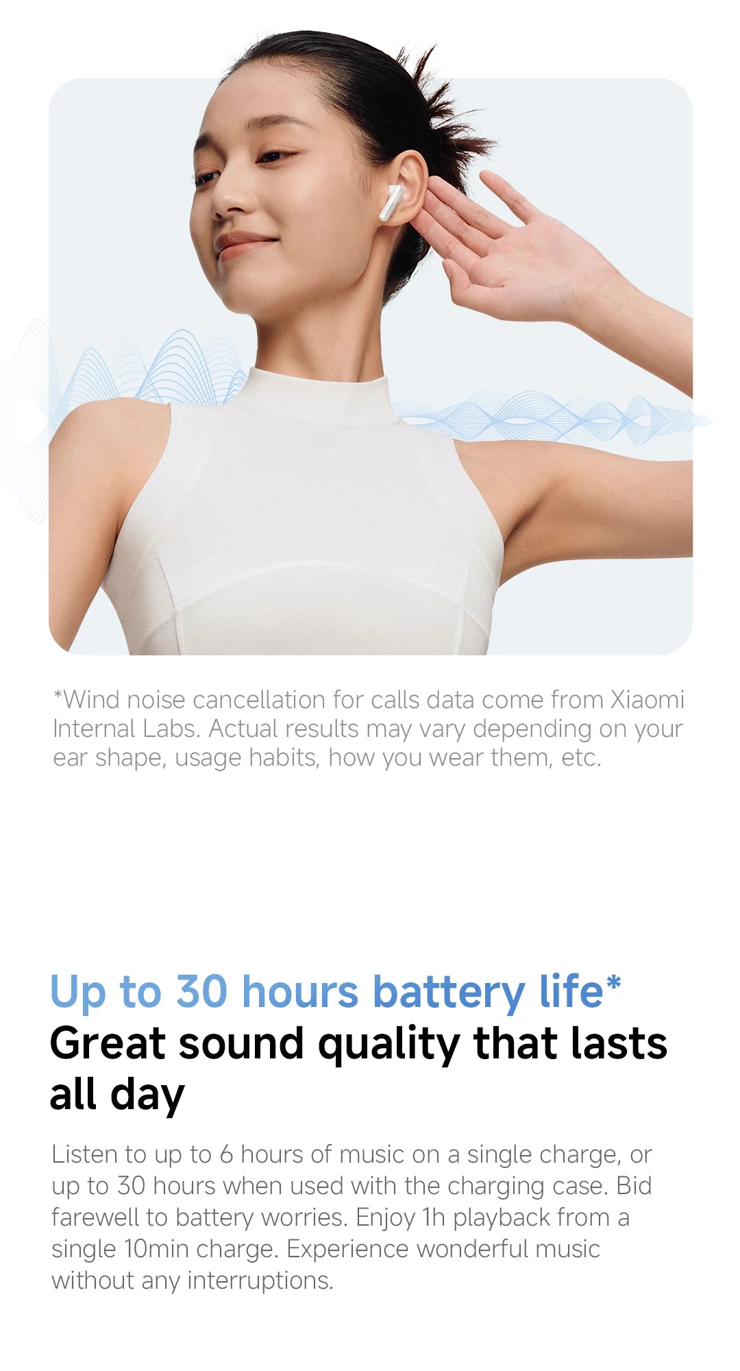 World Premiere Xiaomi Redmi buds 6 active 30 Hours long battery life Clear voice call headset Comfortable to wear earphone