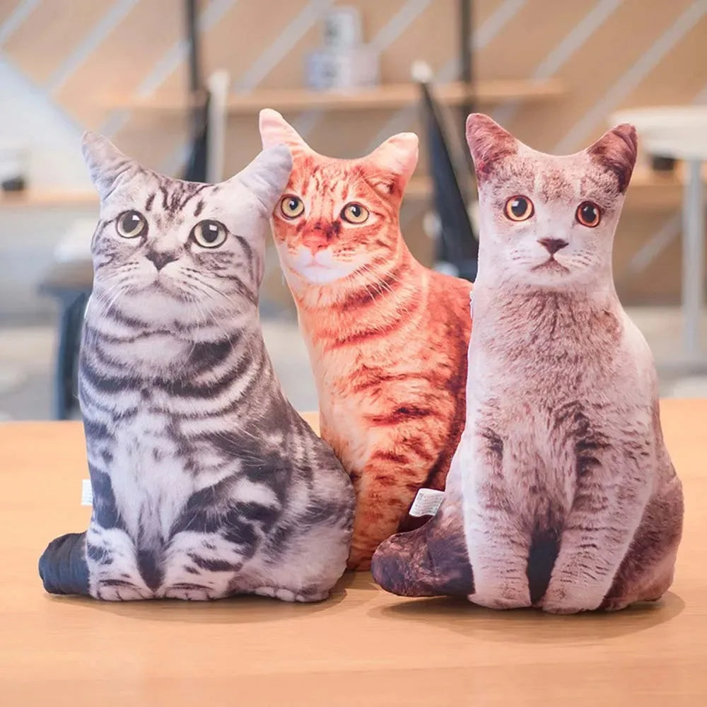 3D Cat Figures Pillows Soft Simulation Cat Shape Cushion Sofa Decoration Throw Pillows Cartoon Plush Toys Friend Kids Gifts