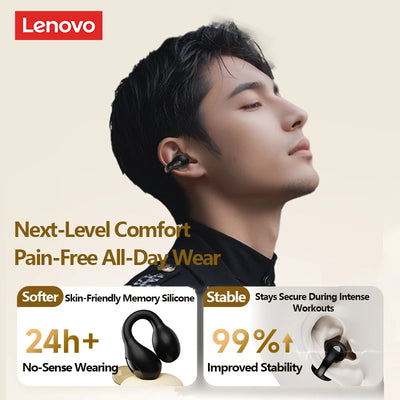 اختيار سماعات الرأس اللاسلكية Lenovo LP25 OWS Bluetooth ذات عمر البطارية الطويل سماعة الألعاب HIFI Stereo Sound سماعة HD Call مع ميكروفون