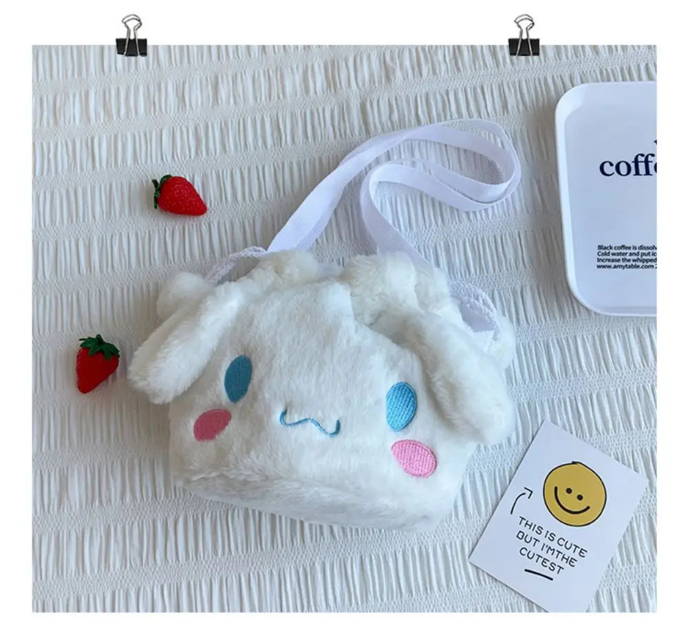 Sanrio  Bag Kawaii Cinnamoroll Handbag Tote Plushie Shoulder Messenger Bags Kuromi Hello Kitty Stuffed Makeup Backpack Gift