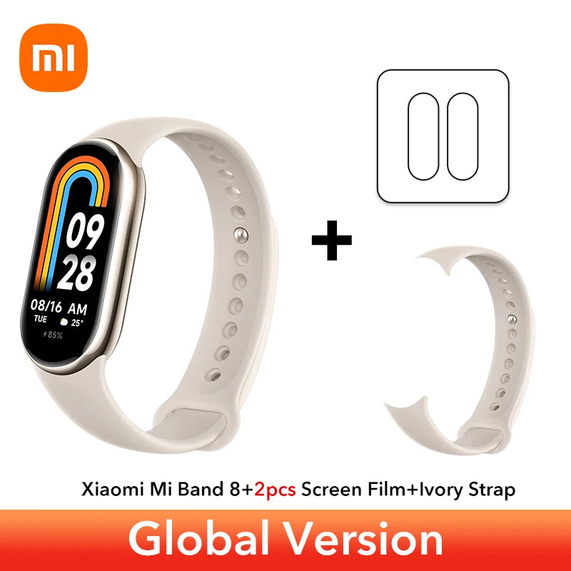 الإصدار العالمي من سوار Xiaomi Band 8 AMOLED مقاس 1.62 بوصة وعمر بطارية طويل للغاية يصل إلى 16 يومًا وسوار ذكي مزود بأكثر من 150 وضعًا رياضيًا